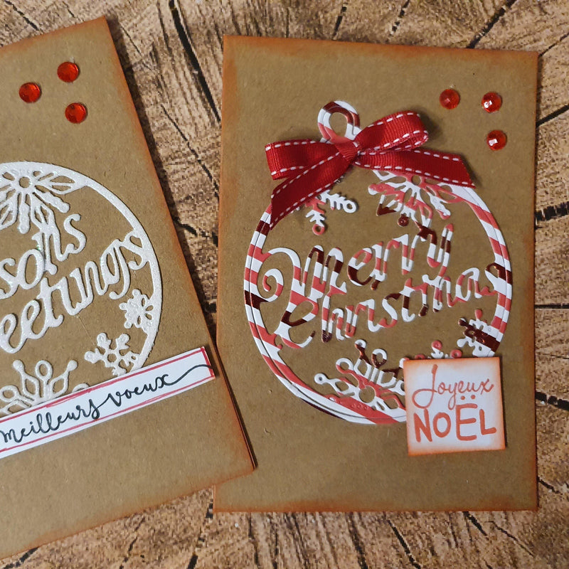 Greeting Words in Snow Ball Dies Set - Inlovearts