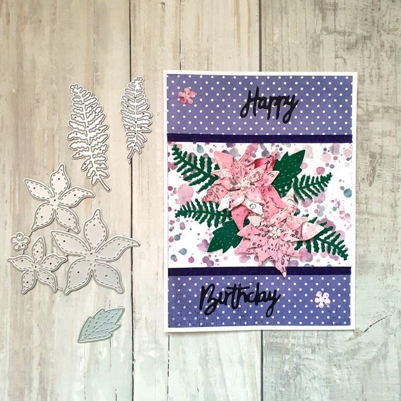 Beautiful Christmas Series Flowers Dies - Inlovearts