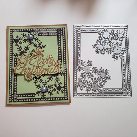 Inloveartshop Rectangle Snowflake Corner Cutting Dies