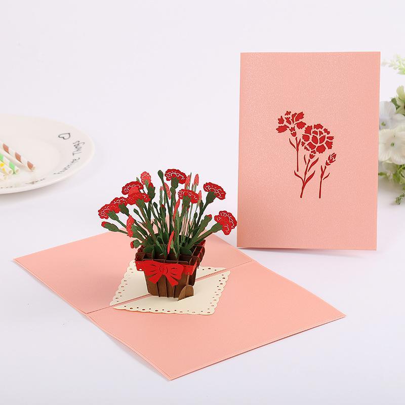 Inloveartshop Carnation 3D Pop Up Greeting Cards