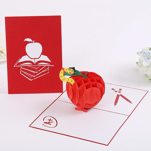 Inloveartshop Poke His Head Out Of The Apple Of Knowledge 3D Card