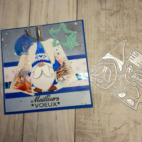 Inlovearts Gnome With White Beard Christmas Theme Cutting Dies