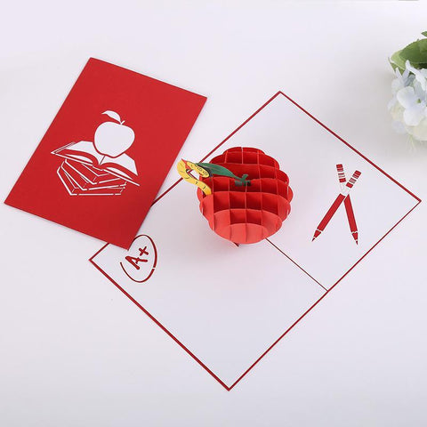 Inloveartshop Poke His Head Out Of The Apple Of Knowledge 3D Card