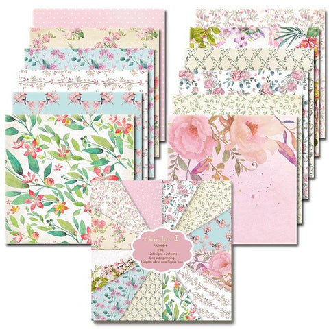 6 Inches Pink Series Beautiful Flowers Background Paper