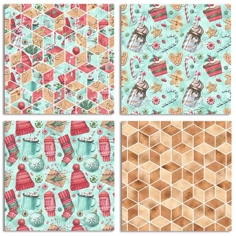 6 Inches Christmas Ice Cream Candy Series Background Paper