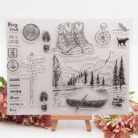 Inloveartshop Nature Theme Footprint Dies with Stamps Set