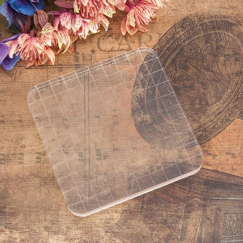 Crystal Acrylic Handle Square Acrylic Board With Rounded Corners And Lines