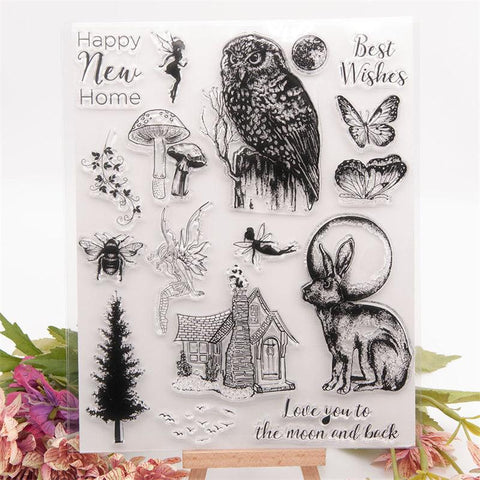 Inloveartshop Fairy,Owl,Bunny Dies with Stamps Set