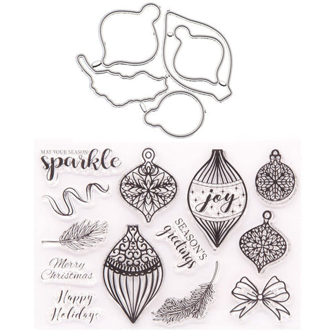 Inloveartshop Bow Feathers Christmas Series Dies with Stamps Set