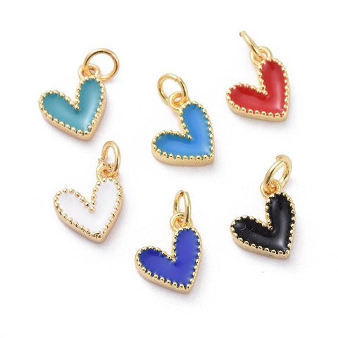 Inloveartshop 10pcs Love-shaped Series Drip Alloy Pendant Decorations
