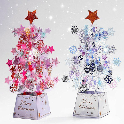Crystal Christmas tree- Pink - greetingpopup
