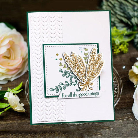 Inloveartshop Golden Wheat Nature Theme Dies with Stamps Set