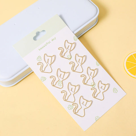 Inlovearts 8 Pieces of Cute Pet Metal Hollow Paper Clips
