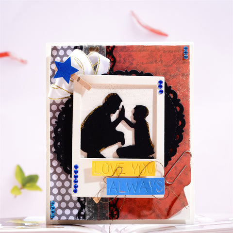 Inlovearts 3pcs Father and Child Decor Dies
