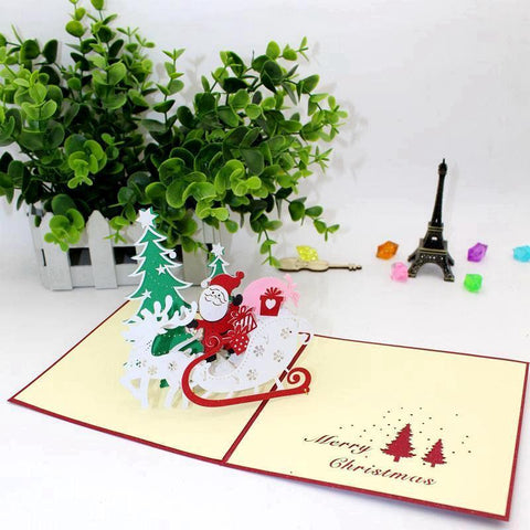 Santa Reindeer Pop-up Card - greetingpopup