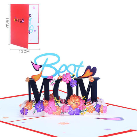 3D Pop Up "Best Mom" For Mother's Day Greeting Card