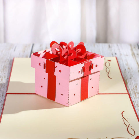 Inloveartshop Gift Box 3D Pop Up Card-Pink