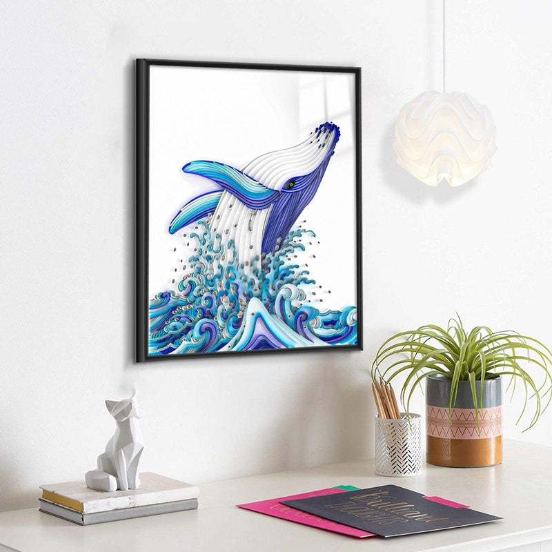 Paper Filigree painting Kit - Jumping Whale ( 16*20 inch )