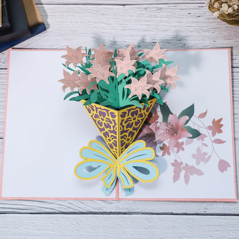 Inloveartshop Lily Bouquet 3d Stereo Greeting Card