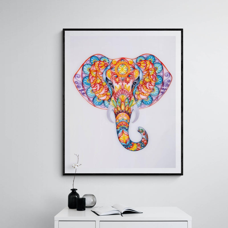 Paper Filigree Painting Kit-Magical Elephant( 16*20 inch )