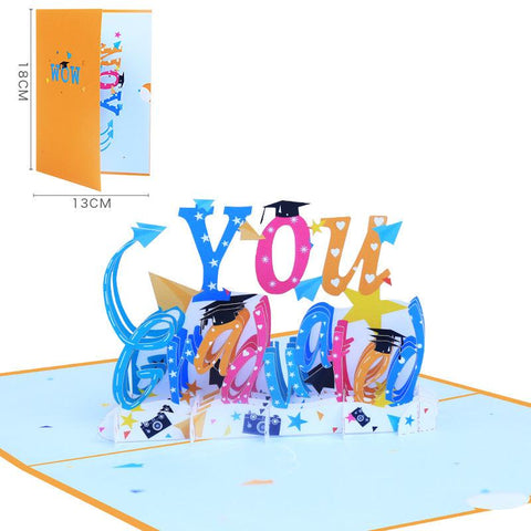 3D Pop Up Characters You Graduated Greeting Card