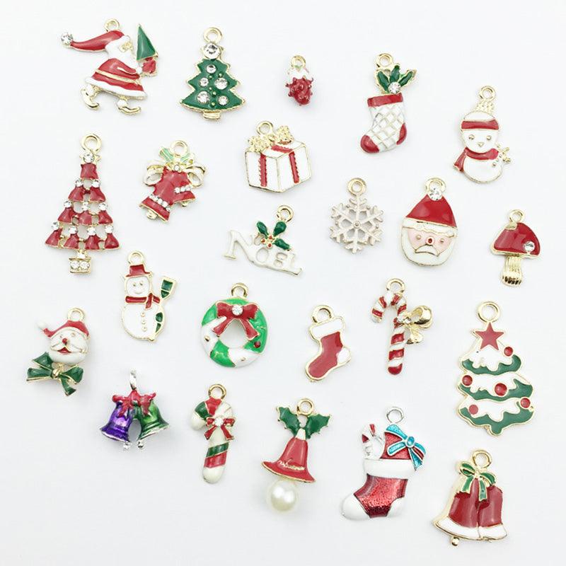 Inloveartshop 23pcs Christmas Theme Beautiful Decorative Pendant Drip Alloy Pendant Decorations