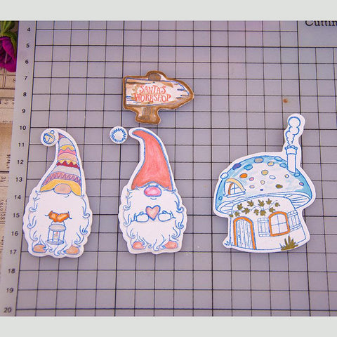 Inloveartshop Cute Gnome Christmas Theme Dies with Stamps Set