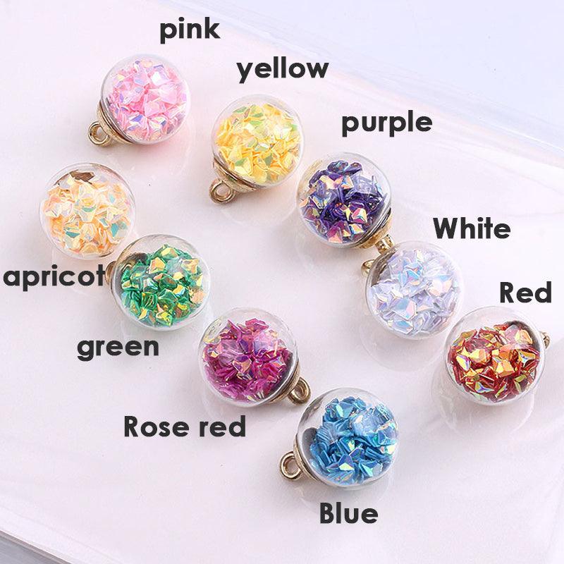 Inloveartshop 5Pcs 16mm Glitter Sequined Star Glass Ball Five-pointed Star Ball Pendant Decorations