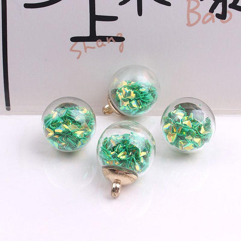 Inloveartshop 5Pcs 16mm Glitter Sequined Star Glass Ball Five-pointed Star Ball Pendant Decorations