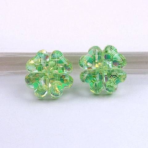 Four-leaf Clover Leaf Mickey Resin Rhinestone Diy Accessories (Order Note 10 Pieces In A Pack)