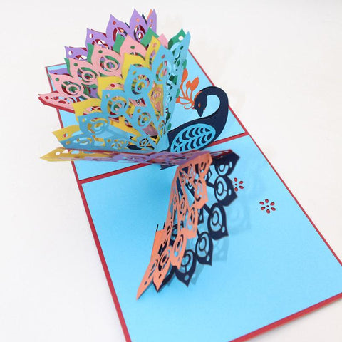 Inloveartshop Creative Peacock Pop Up Cards