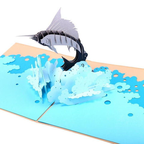 Inloveartshop Jumping Sailfish 3D Greeting Card