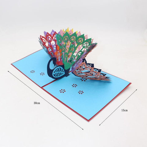 Inloveartshop Creative Peacock Pop Up Cards