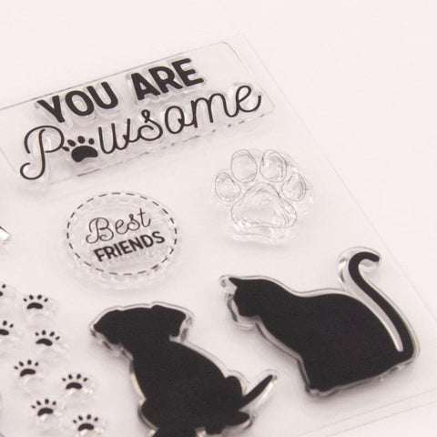 Inloveartshop Cat，Dog And Words Stamps