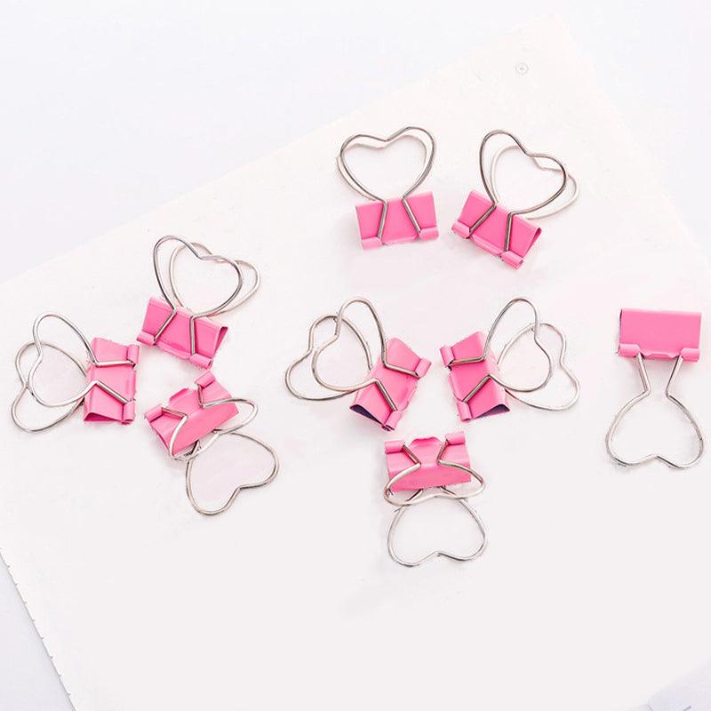 Inlovearts Pink Love Heart Mini Long Tail Clip