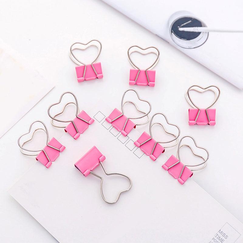 Inlovearts Pink Love Heart Mini Long Tail Clip