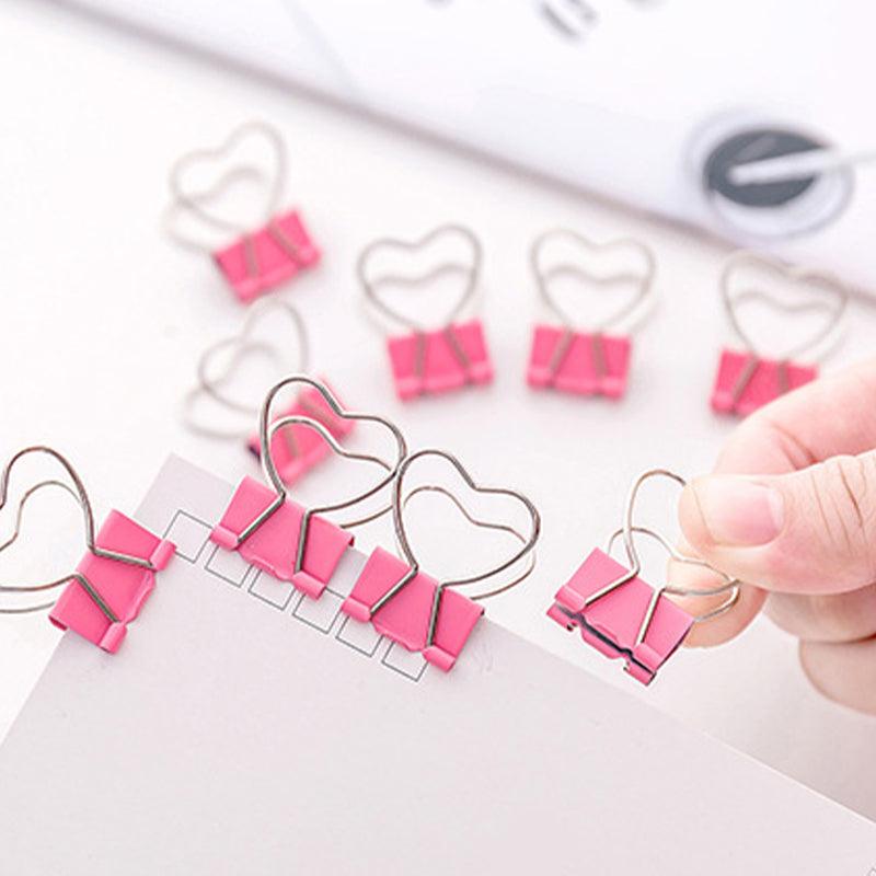 Inlovearts Pink Love Heart Mini Long Tail Clip