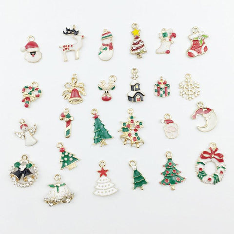 Inloveartshop 19pcs Christmas Series Drip Alloy Pendant Decorations