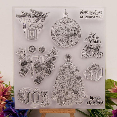 INFUNLY Flowers Easter Rabbit Clear Stamps Christmas Silicone