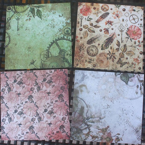 6 Inches Vintage Flower Background Paper