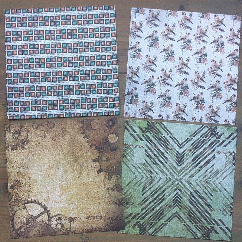 6 Inches Vintage Flower Background Paper<24pcs>