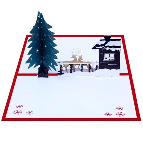 Christmas Ranch Pop-up Card - greetingpopup