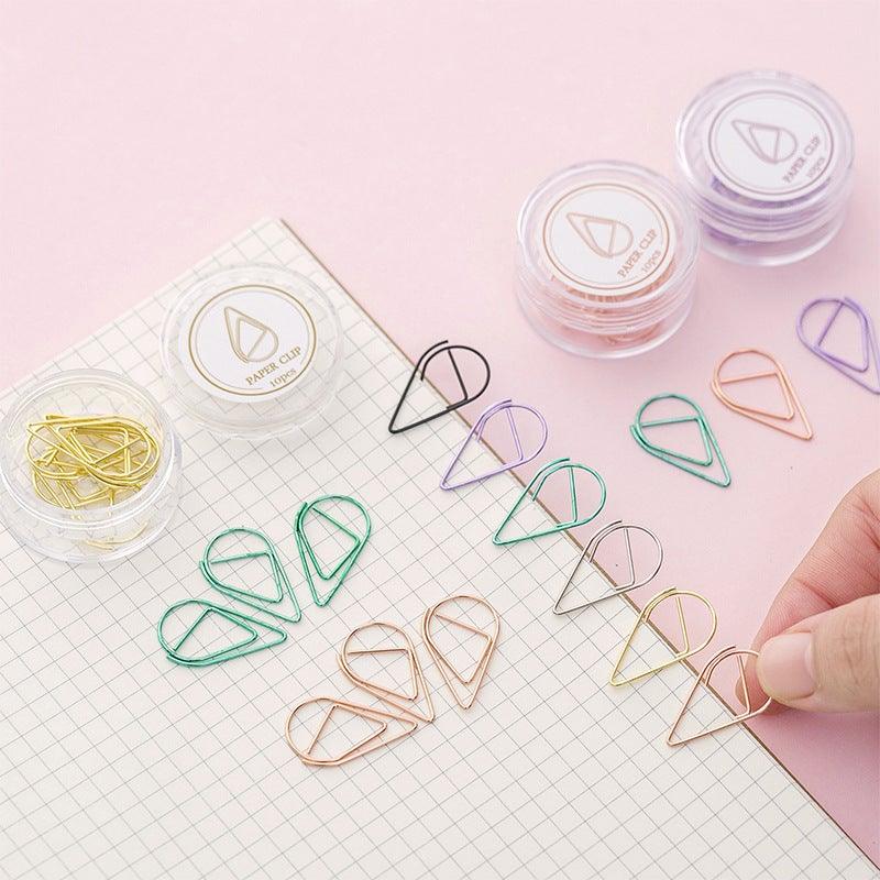 10 Pieces Of Cute Water Drop Shape Paper Clips