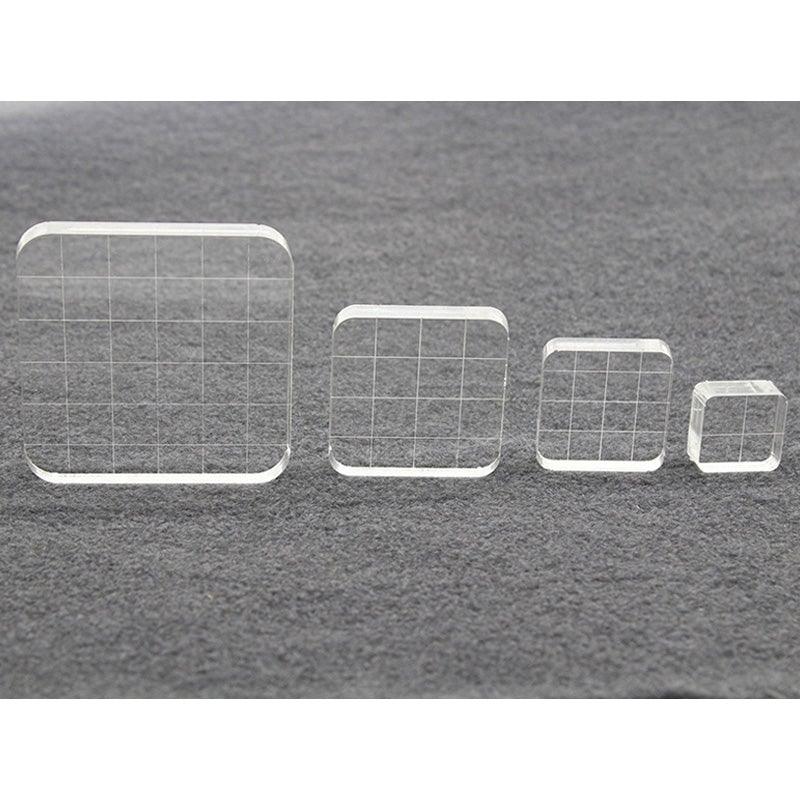 Crystal Acrylic Handle Square Acrylic Board With Rounded Corners And Lines