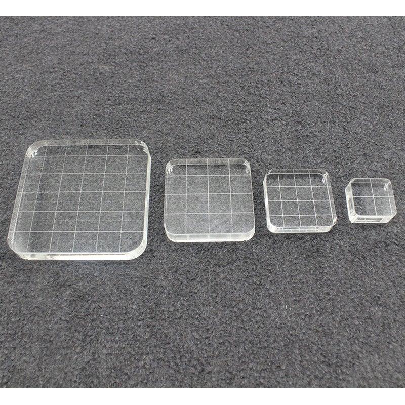 Crystal Acrylic Handle Square Acrylic Board With Rounded Corners And Lines