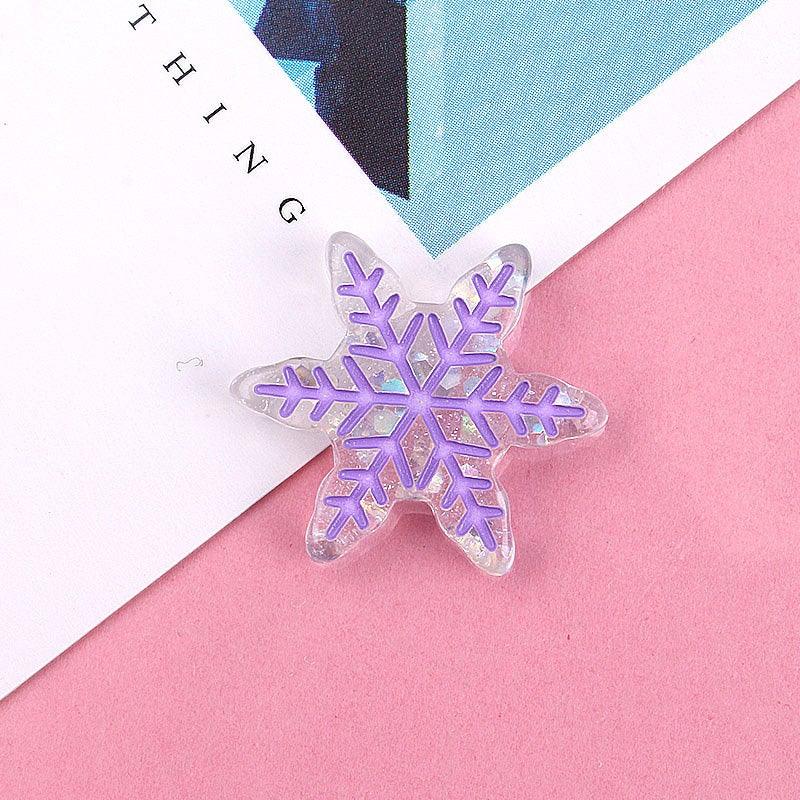 Christmas Snowflake Resin Accessories Diy Mobile Phone Case Materials Gloves Hair Accessories