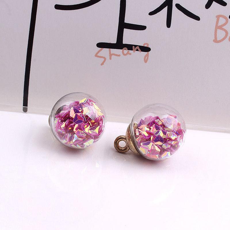 Inloveartshop 5Pcs 16mm Glitter Sequined Star Glass Ball Five-pointed Star Ball Pendant Decorations