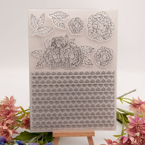 Inlovearts Big Flowers Clear Stamps