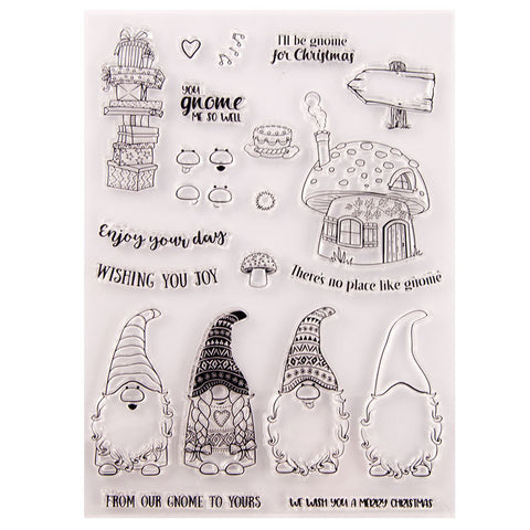 Inlovearts Christmas Gnomes and Mushroom House Dies with Stamps Set