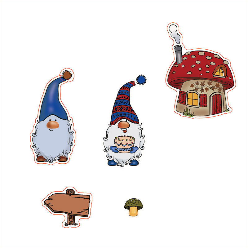 Inlovearts Christmas Gnomes and Mushroom House Dies with Stamps Set